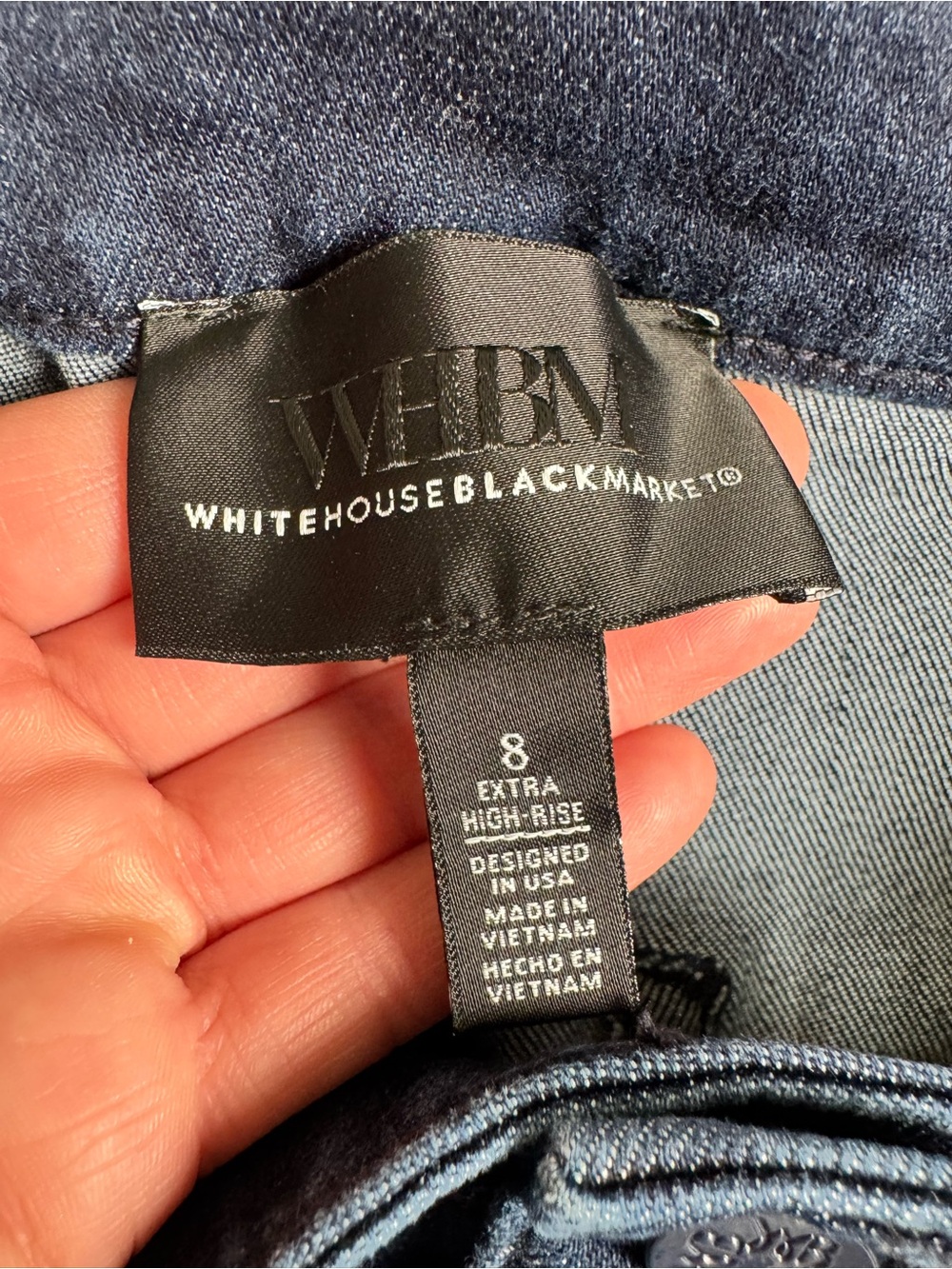 White House Black Market Extra High-Rise Boot Everyday Soft Jeans Blue Women’s 8 - Picture 5 of 9